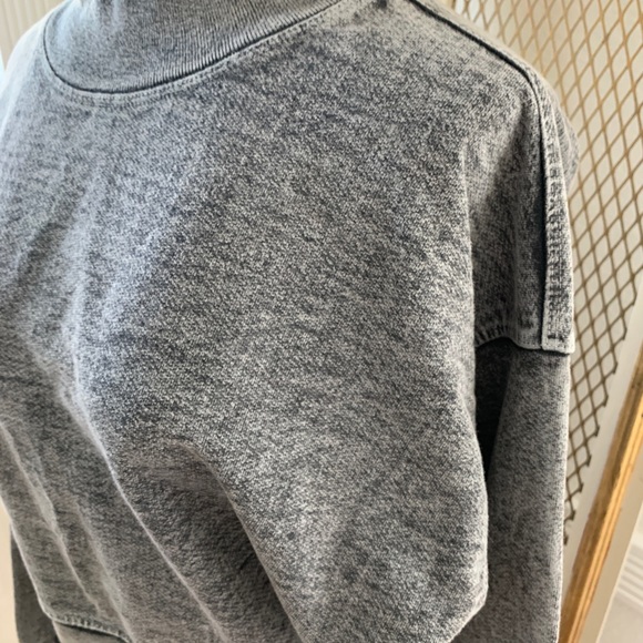 COPY - TALENTLESS WOMEN'S MOCK CREWNECK SWEATSHIRT- ACID WASH BLACK - Picture 8 of 12